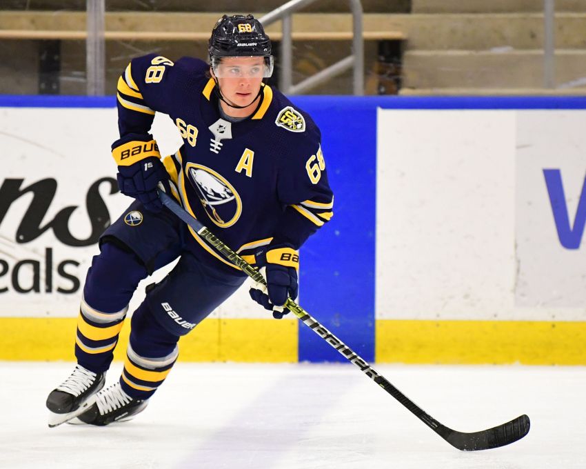 Sabres rookie Victor Olofsson practices, nearing return from lower-body  injury - Buffalo Hockey Beat