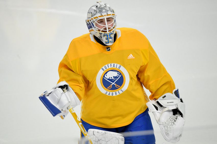 Complete Hockey News - Buffalo Sabres goaltender Linus Ullmark got married  in his goalie mask.
